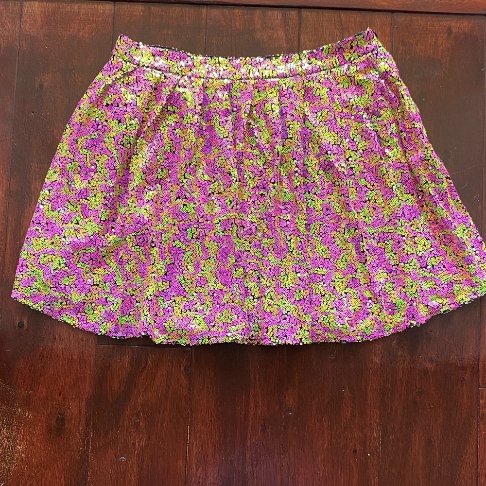 Queen of Sparkles NWOT Floral Pink and Green Women's Skirt